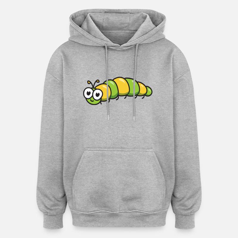 Raupe - Oversized Unisex Hoodie - Grau meliert