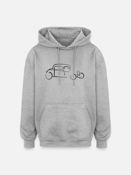 Hot Rod - Oversized Unisex Hoodie - Grau meliert