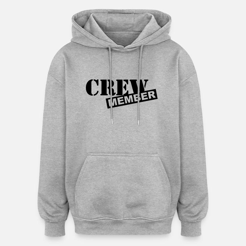 Crew Member - Sweat à capuche oversize unisexe - gris chiné