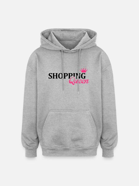 shopping_queen_1_f2 - Oversized Unisex Hoodie - Grau meliert