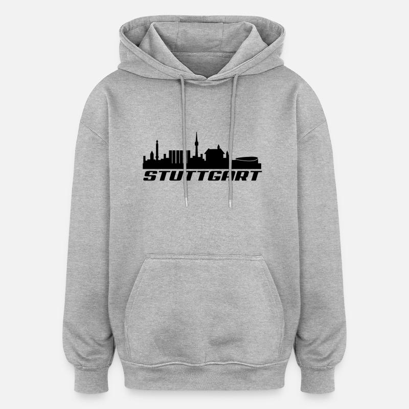 stuttgart2 - Oversized Unisex Hoodie - Grau meliert