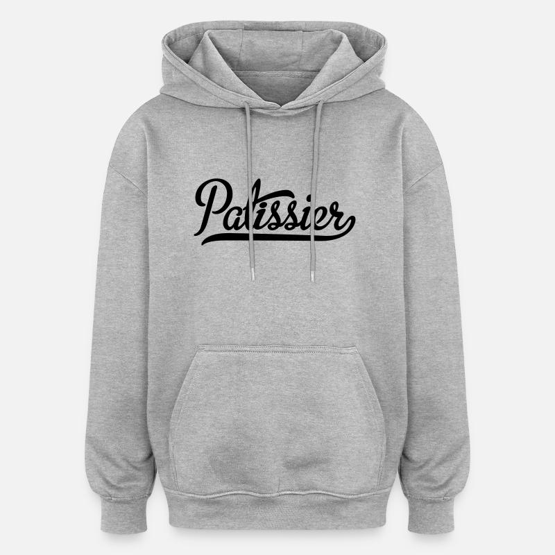Patissier - Sweat à capuche oversize unisexe - gris chiné