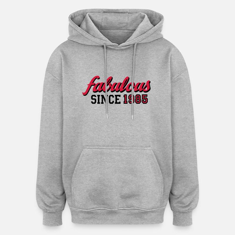 anniversaire - Sweat à capuche oversize unisexe - gris chiné