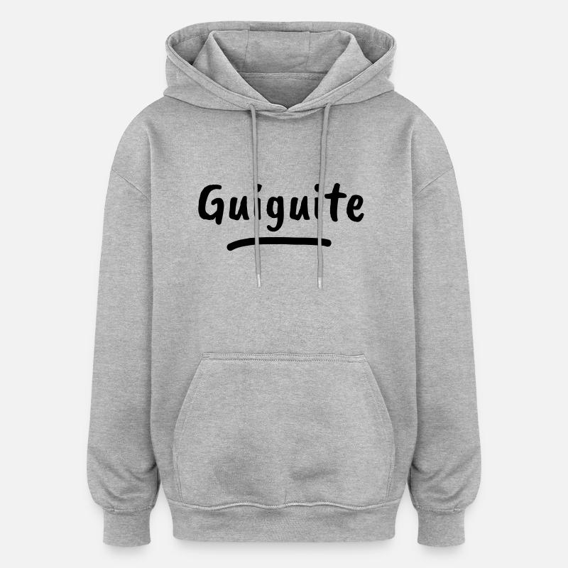Guiguite - Sweat à capuche oversize unisexe - gris chiné