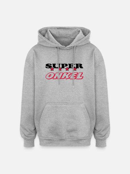 Super onkel - Sweat à capuche oversize unisexe - gris chiné