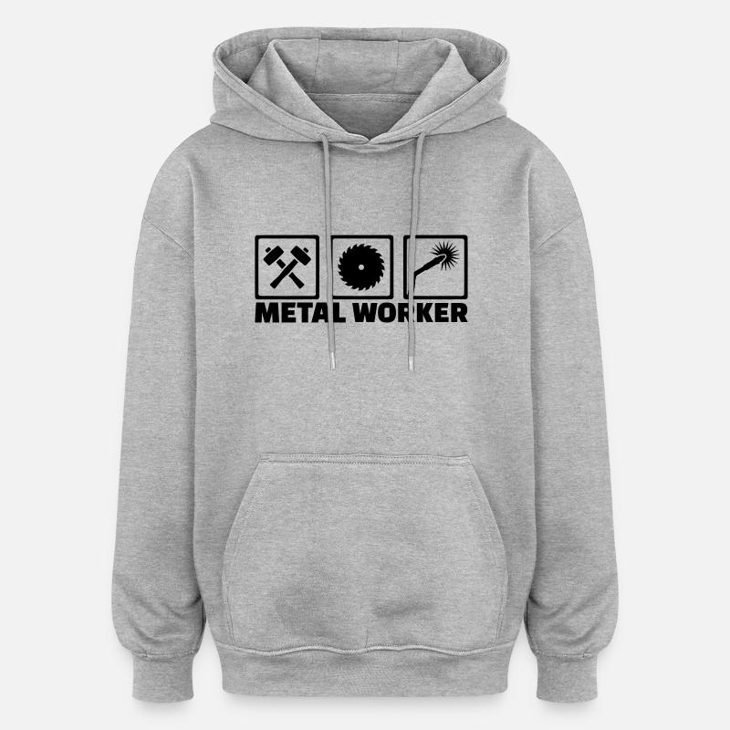 Metallbauer - Oversized Unisex Hoodie - Grau meliert