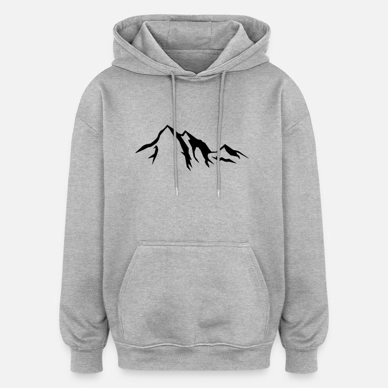 mountains_01 - Sweat à capuche oversize unisexe - gris chiné