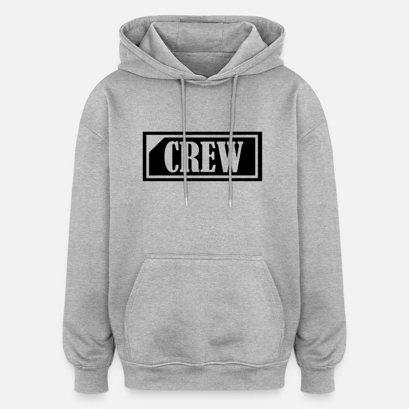 crew_1 - Oversized Unisex Hoodie - Grau meliert