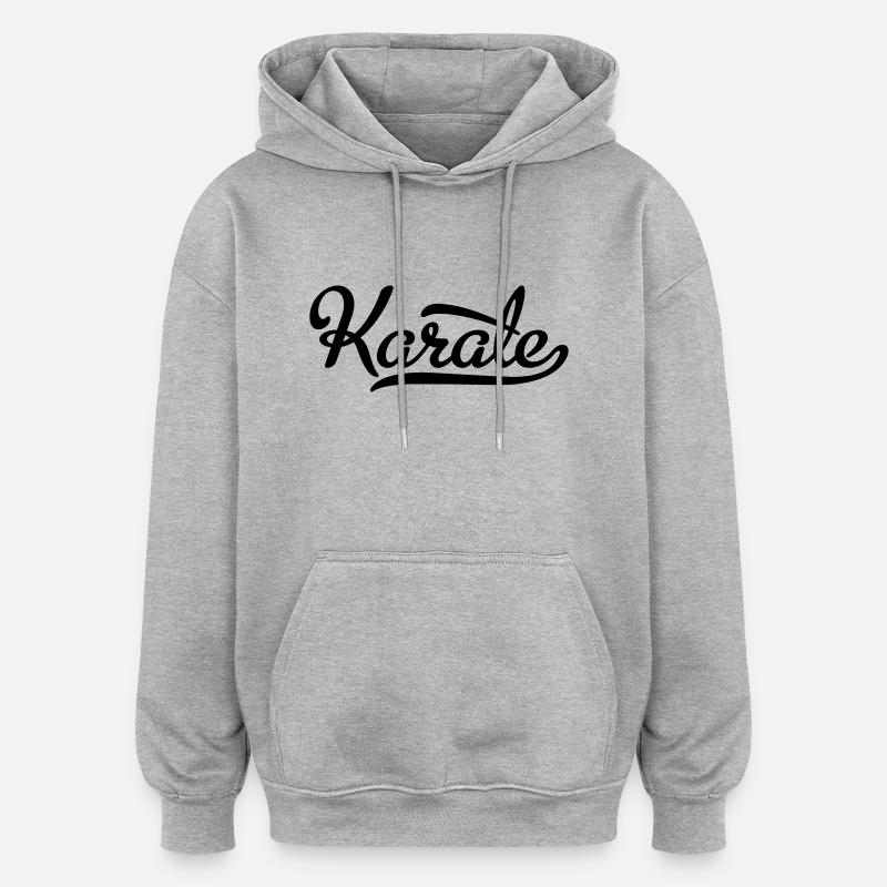 Karaté - Sweat à capuche oversize unisexe - gris chiné