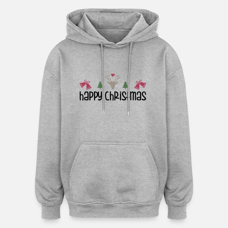 Joyeux Noël - Sweat à capuche oversize unisexe - gris chiné