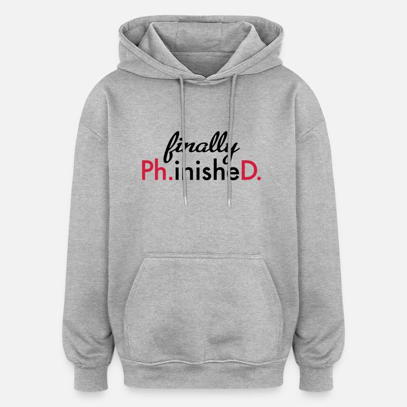 Doctorat - Sweat à capuche oversize unisexe - gris chiné