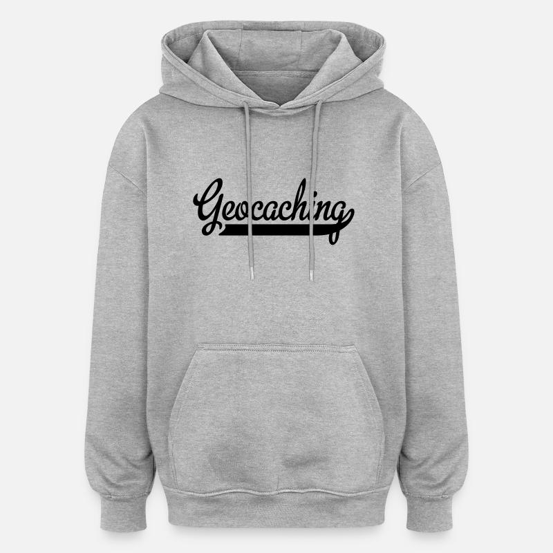 Géocachette - Sweat à capuche oversize unisexe - gris chiné