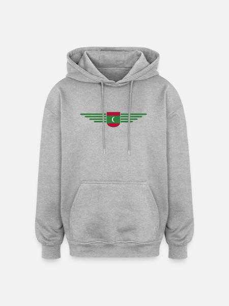 Malediven Fans: Exklusive Shirts - Oversized Unisex Hoodie - Grau meliert