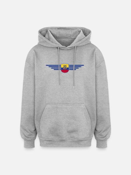 Ecuador Fans T-Shirt Design - Oversized Unisex Hoodie - heather grey