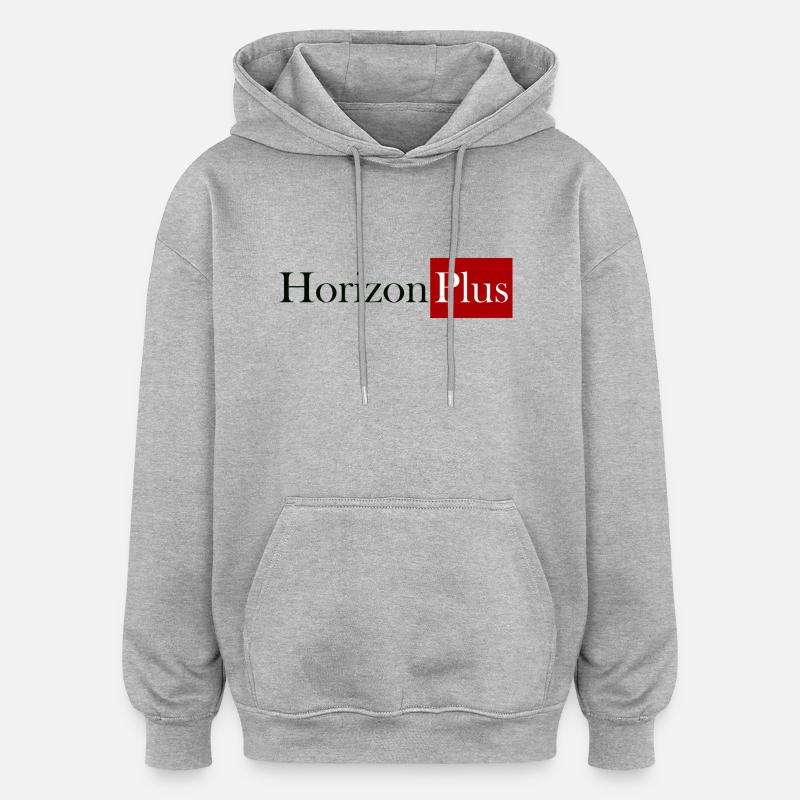 Horizont Plus - Oversized Unisex Hoodie - Grau meliert