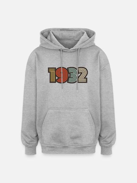 1932 Retro Jahrgang - Oversized Unisex Hoodie - Grau meliert