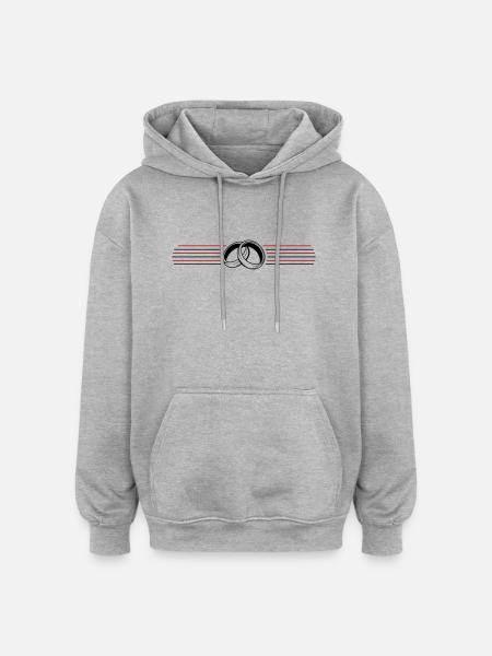 Wedding Rings Symbol - Oversized Unisex Hoodie - heather grey