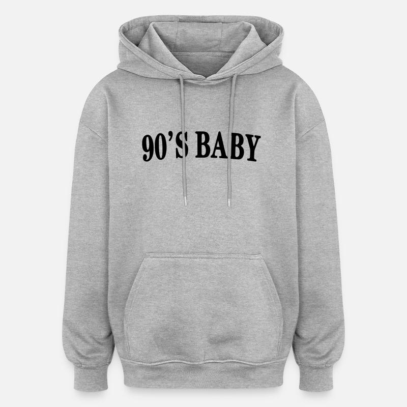 bébé des années 90 - Sweat à capuche oversize unisexe - gris chiné