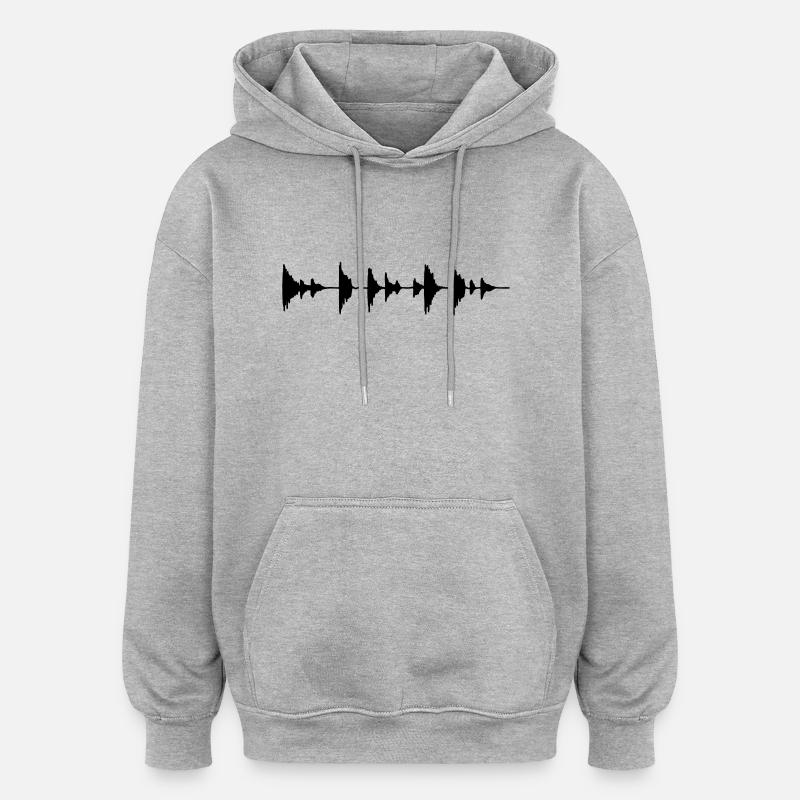 Waveform - Sample - Drumloop - Sweat à capuche oversize unisexe - gris chiné