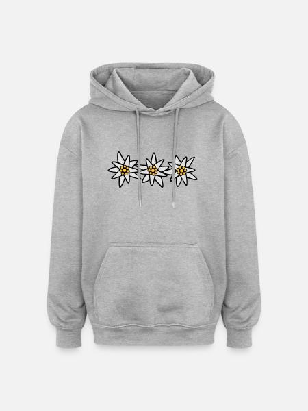 Edelweiss Trio - Oversized Unisex Hoodie - heather grey