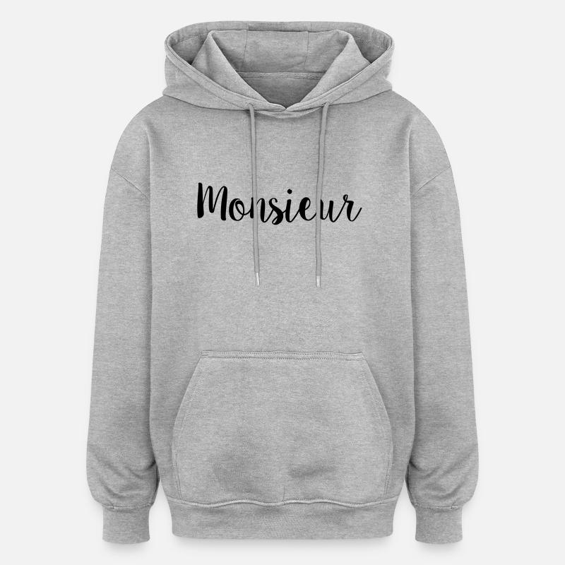monsieur simple - Sweat à capuche oversize unisexe - gris chiné