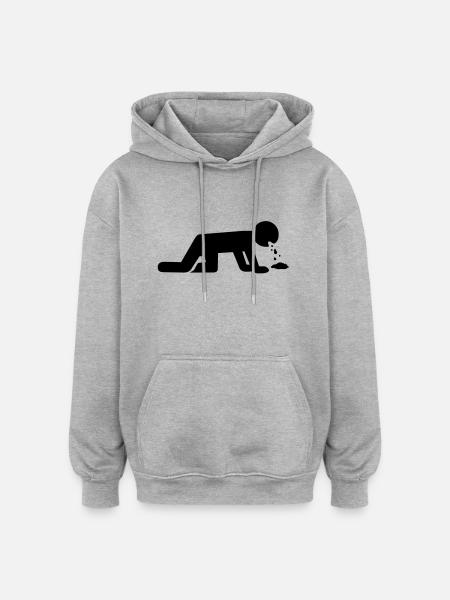 Kotzen - Oversized Unisex Hoodie - Grau meliert