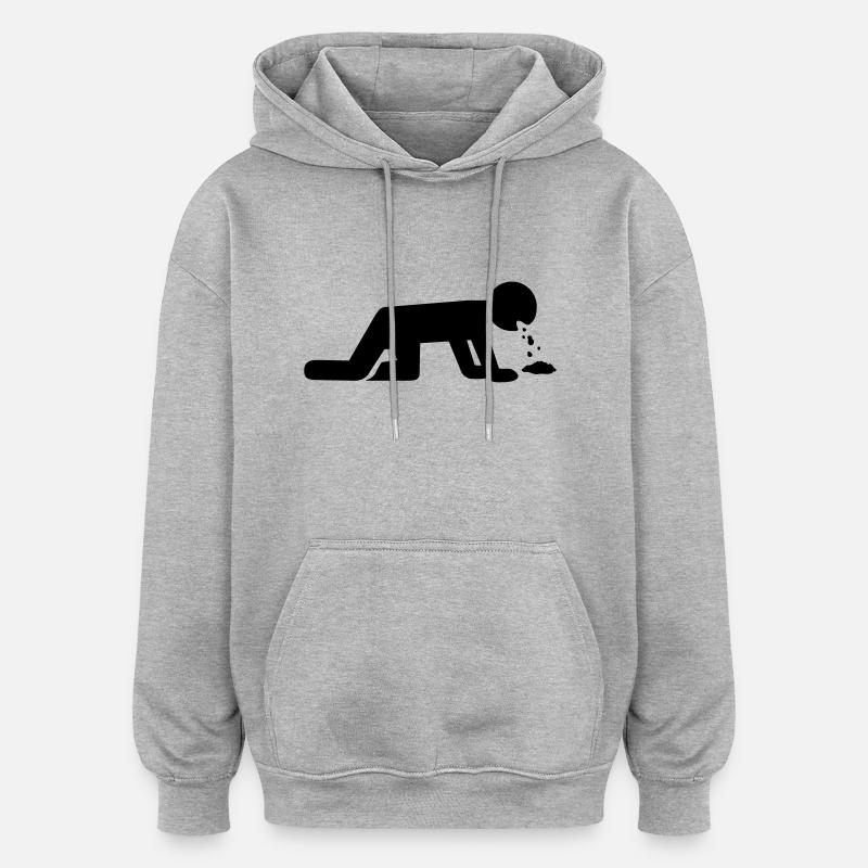 Kotzen - Oversized Unisex Hoodie - Grau meliert