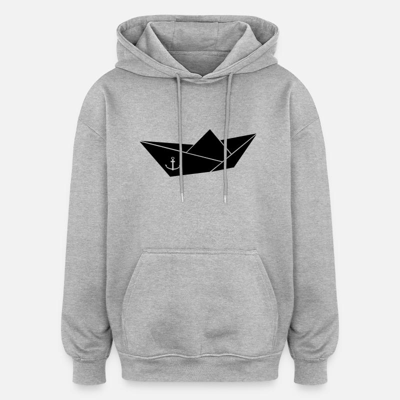 Boat - Sweat à capuche oversize unisexe - gris chiné