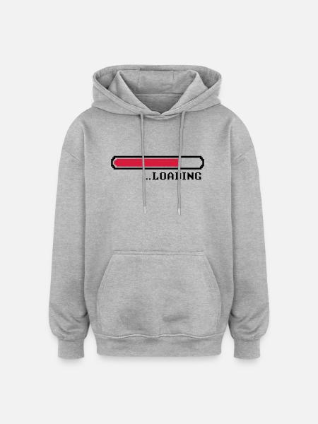 loading_f2 - Sweat à capuche oversize unisexe - gris chiné