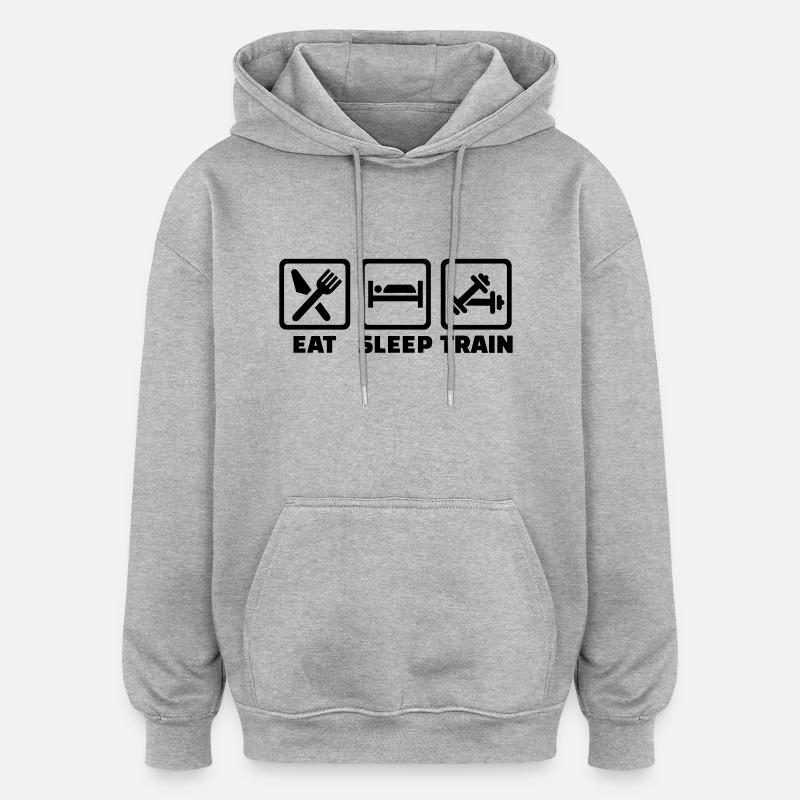 Eat Sleep Train - Oversized Unisex Hoodie - heather grey