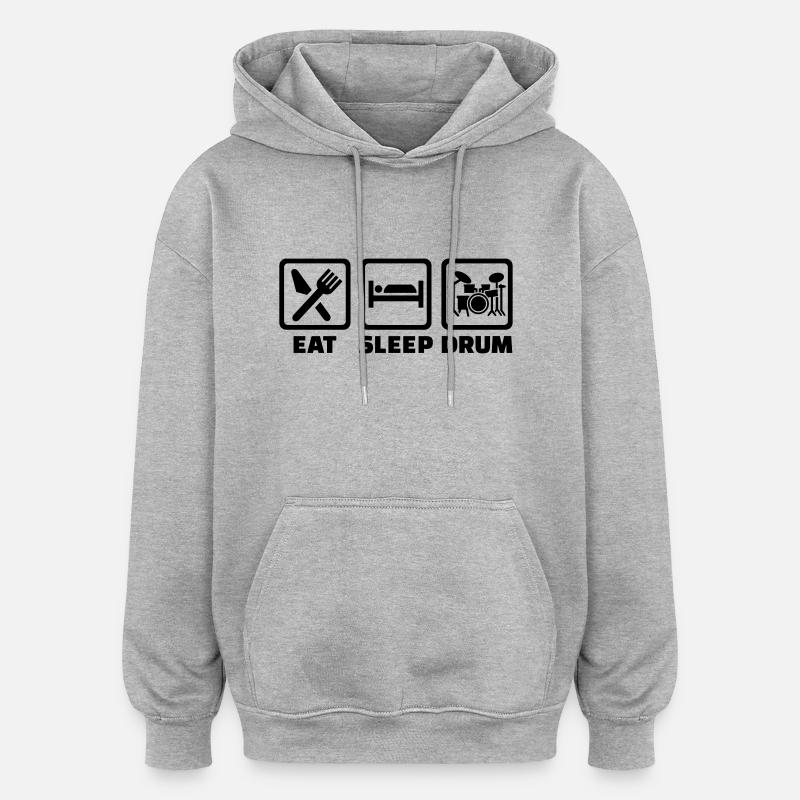 Schlagzeug - Oversized Unisex Hoodie - Grau meliert