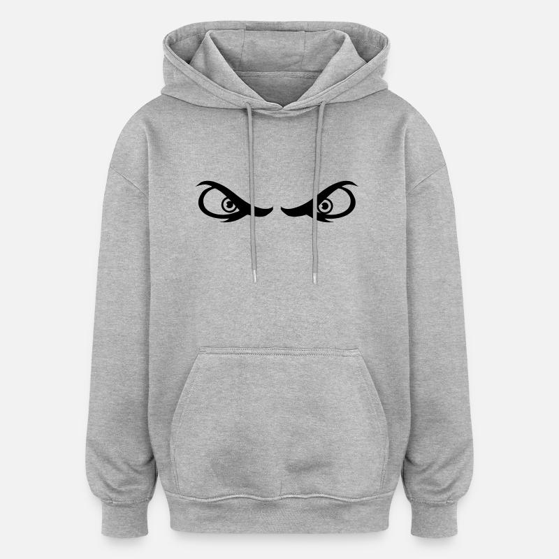 yeux dangereuses - Sweat à capuche oversize unisexe - gris chiné