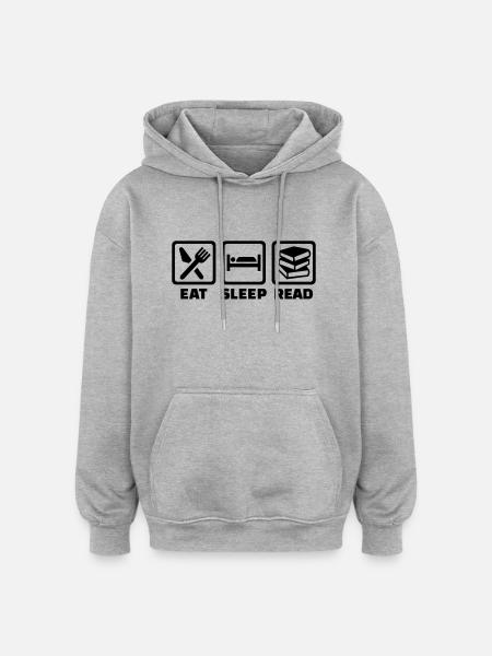 Eat Sleep read - Oversized Unisex Hoodie - heather grey