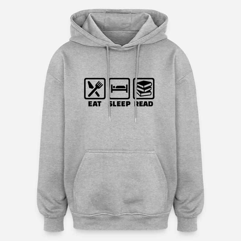 Lesen - Oversized Unisex Hoodie - Grau meliert