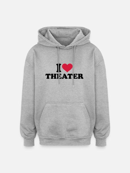 Theater - Oversized Unisex Hoodie - Grau meliert