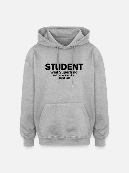student - Oversized Unisex Hoodie - Grau meliert