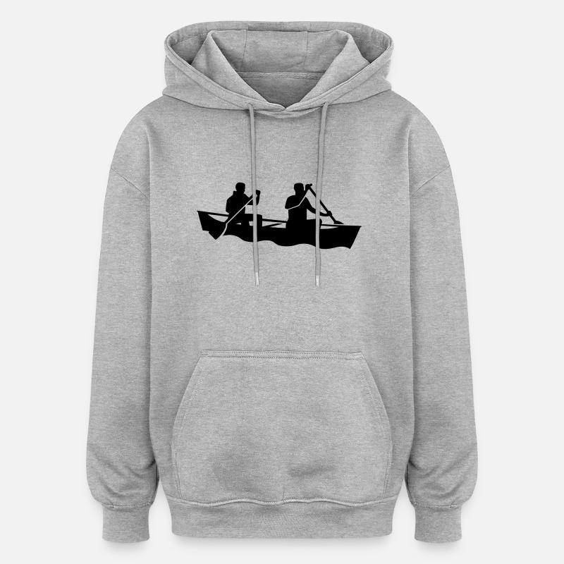 Canoë - Sweat à capuche oversize unisexe - gris chiné