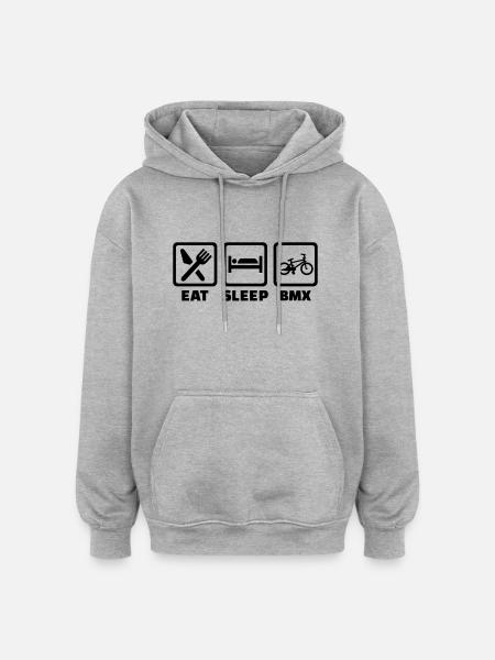 BMX - Sweat à capuche oversize unisexe - gris chiné