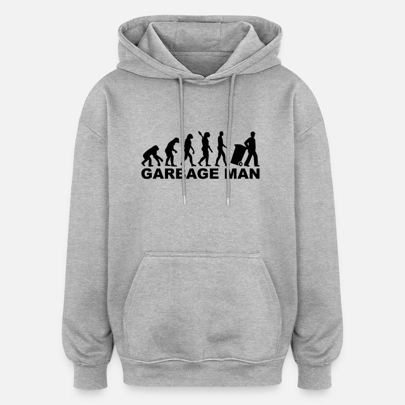Garbage man - Oversized Unisex Hoodie - heather grey