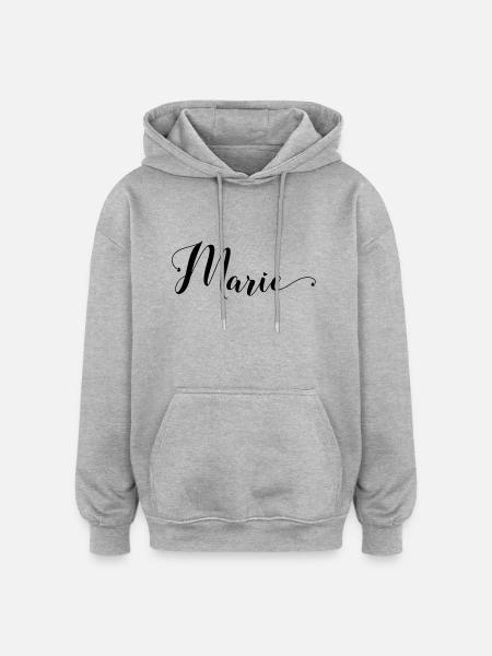 marie - Oversized Unisex Hoodie - Grau meliert