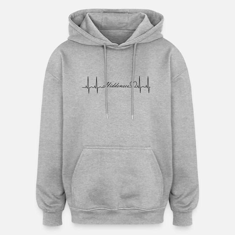 Hiddensee - Oversized Unisex Hoodie - Grau meliert