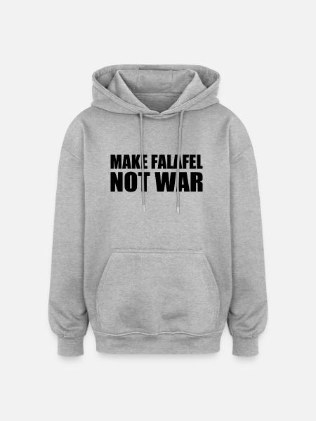 Make falafel not war - Oversized Unisex Hoodie - heather grey