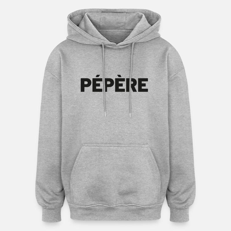 pepere - Sweat à capuche oversize unisexe - gris chiné