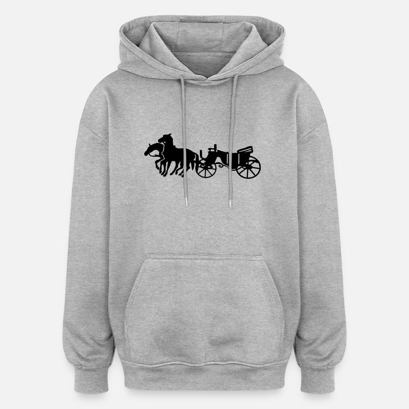 Kutsche - Oversized Unisex Hoodie - Grau meliert