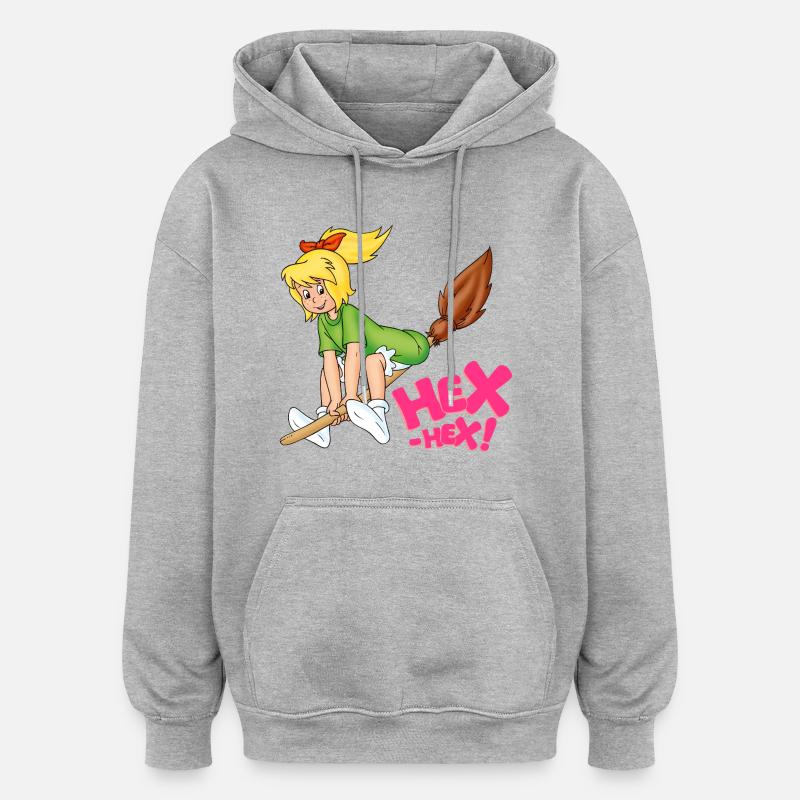Bibi Blocksberg flies on mashed potatoes Hex-Hex! - Oversized Unisex Hoodie - heather grey