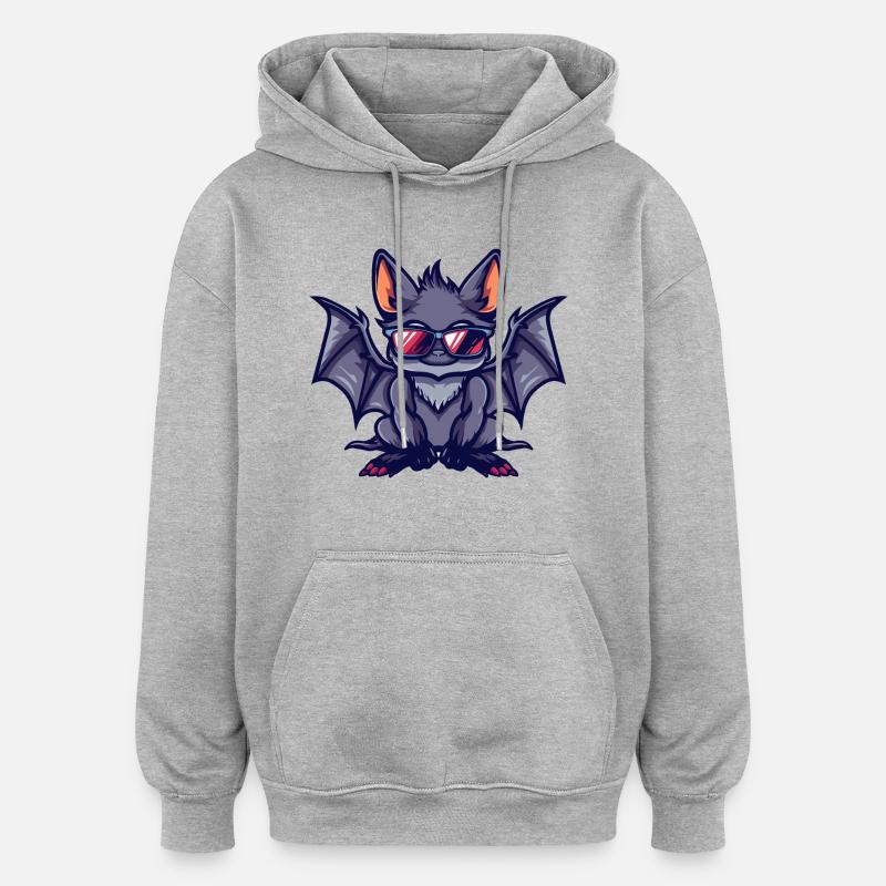 Chauve-souris Bande Dessinée Cool - Sweat à capuche oversize unisexe - gris chiné