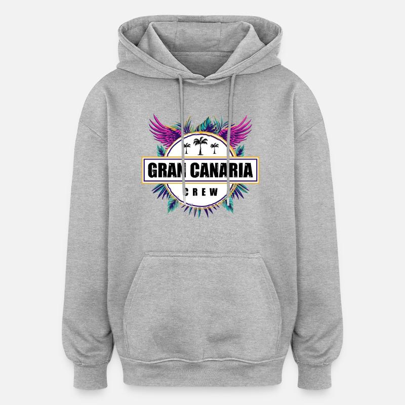 Gran Canaria Crew Tropical - Sweat à capuche oversize unisexe - gris chiné