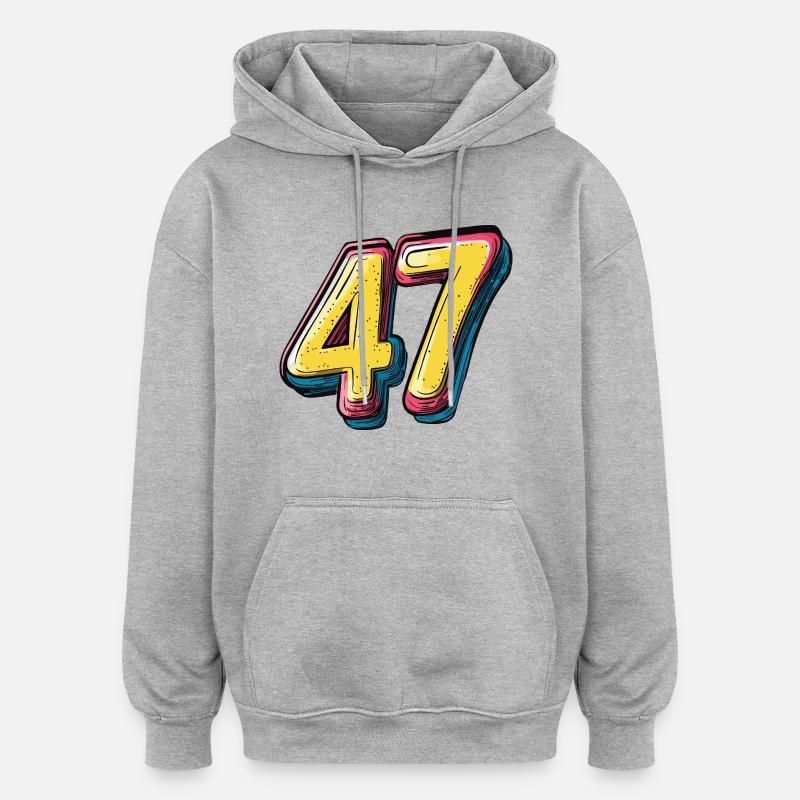 47 Zahl symbol - Oversized Unisex Hoodie - Grau meliert