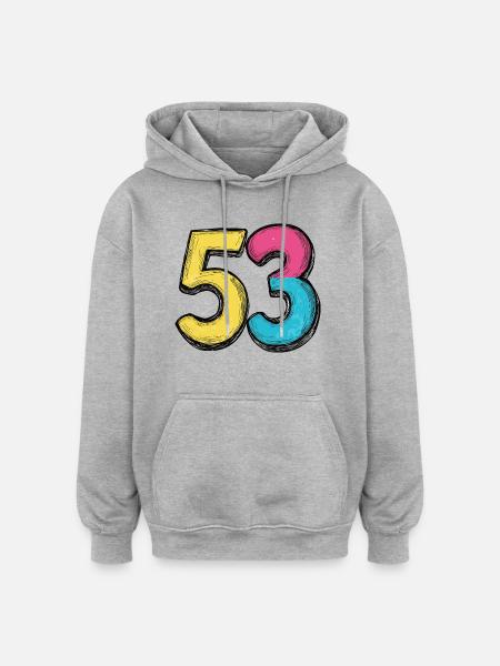 53 Number Symbol - Oversized Unisex Hoodie - heather grey