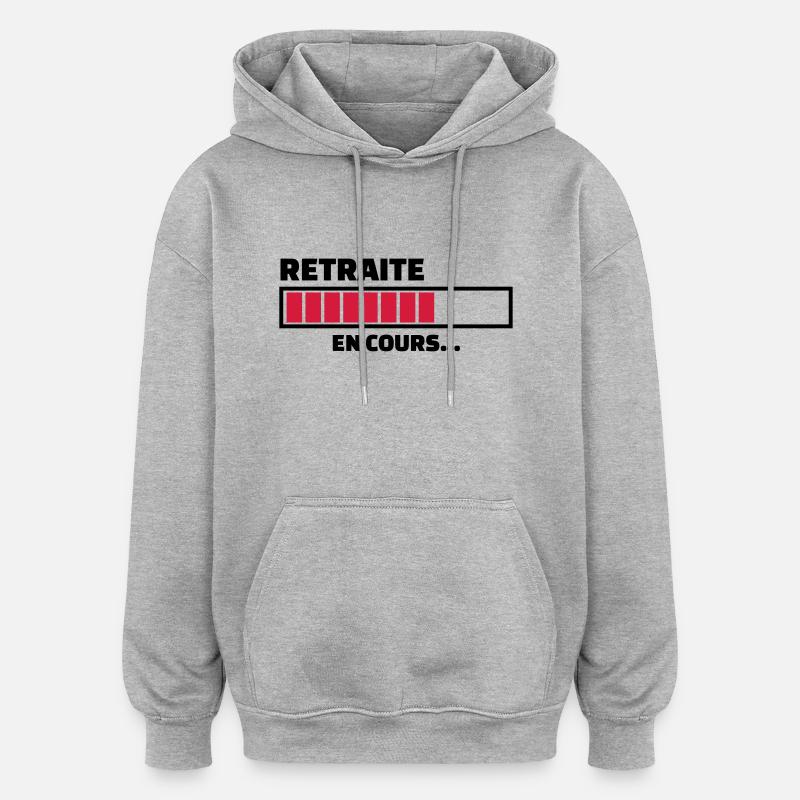 retraite en cours... - Sweat à capuche oversize unisexe - gris chiné